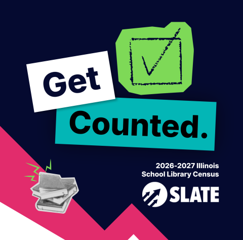 SLATE Annual Census graphic with dark blue text that says, "Get Counted."