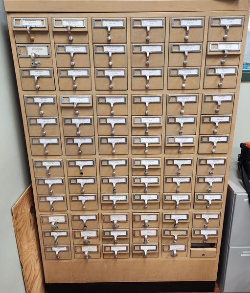 72 Drawer Card Catalog Reaching Across Illinois Library System