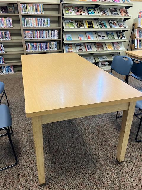 Rectangular Library Table wooden tables | Reaching Across Illinois Library System