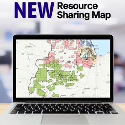 computer showing resource sharing map