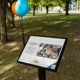 StoryWalk board and balloons