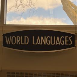 A sign reading "World Languages"