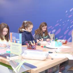 Tweens enjoying the new tween space in Kids' World at the Arlington Heights Memorial Library 