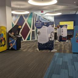 View of the arcade exhibit at the Schaumburg Library.