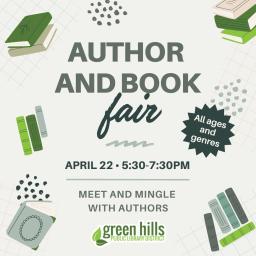 Green Hills Library Author and Book Fair graphic