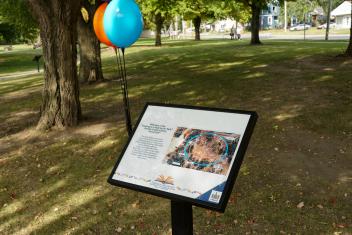 StoryWalk board and balloons