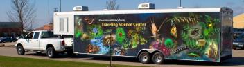 Truck and trailer of traveling exhibit