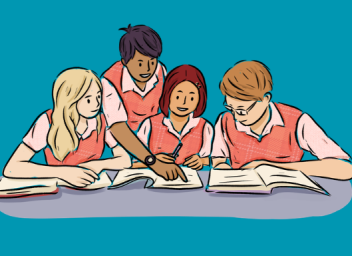 People reading together