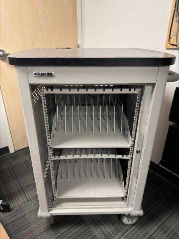 Laptop storage and charging cart with two rows