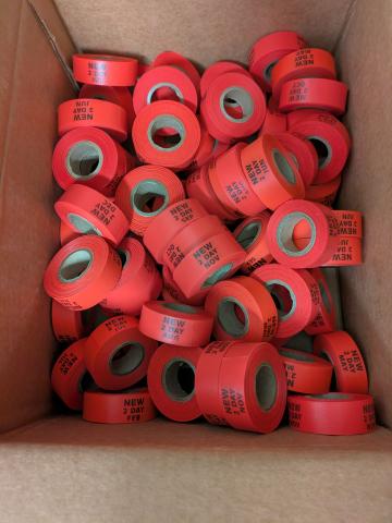 image of red tape rolls