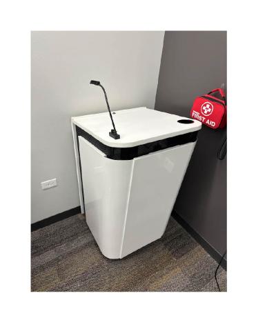 A white podium 