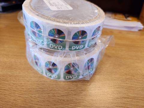 2 rolls of DVD stickers