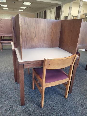 Wooden study Carrel with chair