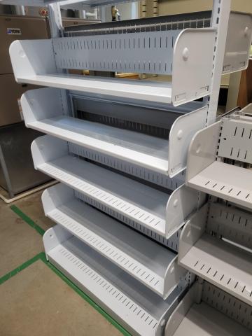 7 metal shelves