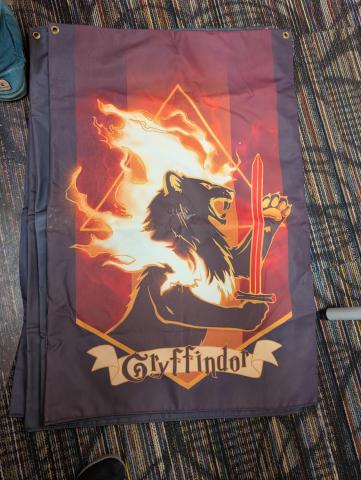 A Gryffindor (from the Harry Potter series) banner