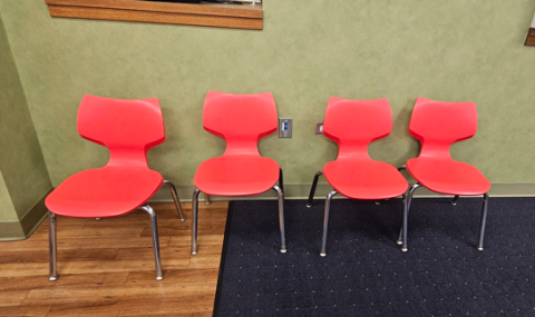 red chairs