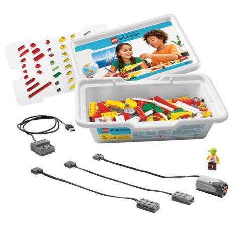 open lego set with electronic components 