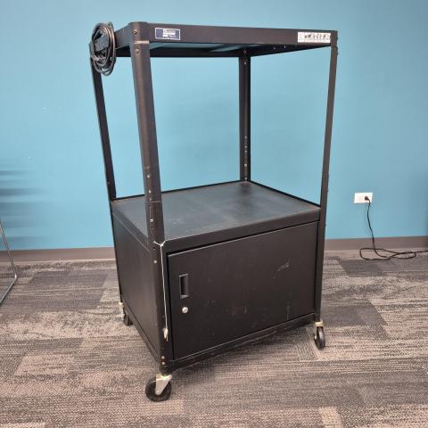 AV cart with locking cabinet
