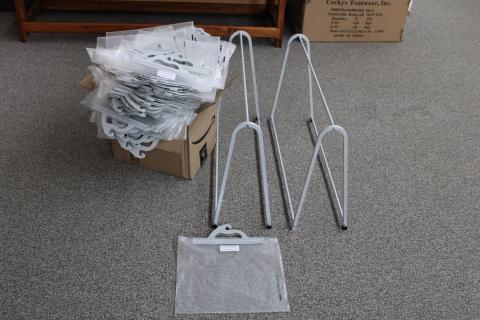 Hanging racks and book bags no longer needed.