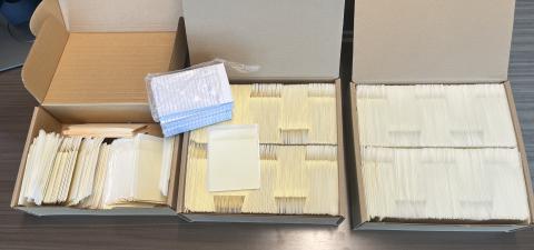 Boxes of Library Book Pockets and Cards