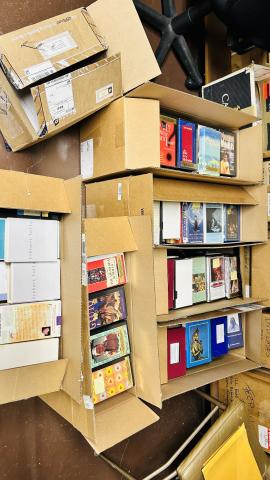 Seven boxes full of VHS tapes