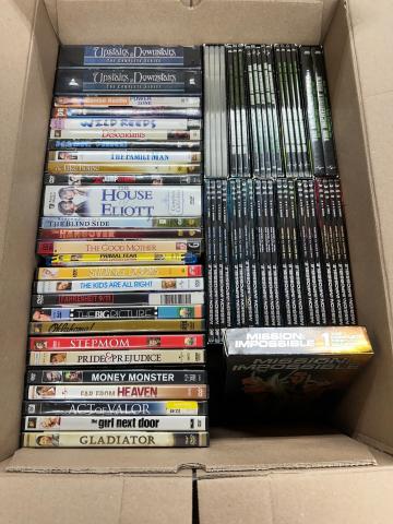 box of DVDs