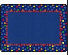 Blue, Rectangular Dot Rug