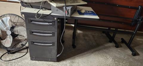 file cabinet with desk top