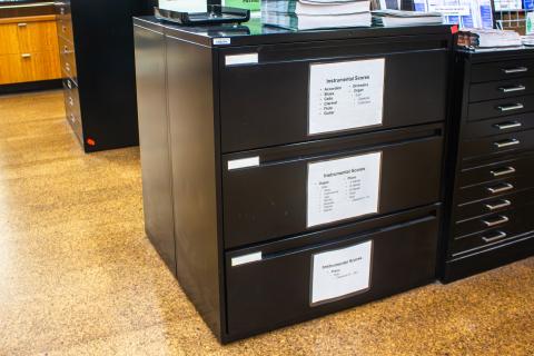 Black three drawer standard file cabinet