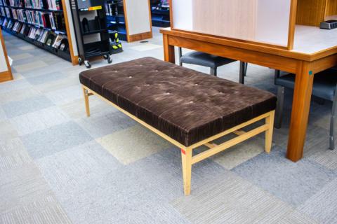 Brown rectangle bench