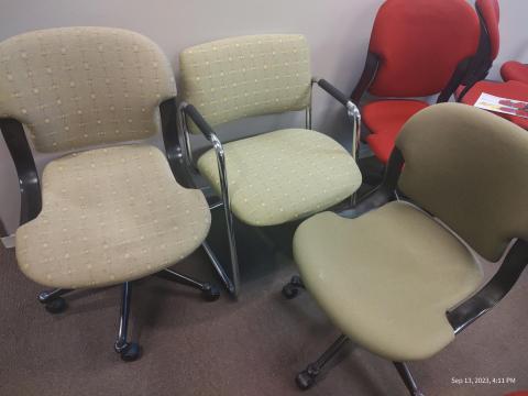 ASSORTED GREEN OFFICE/CONFERENCE ROOM CHAIRS (3)