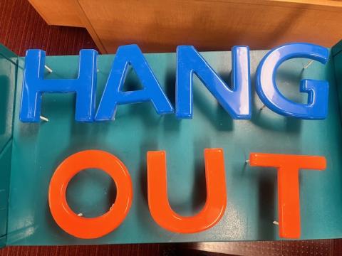 Orange and Blue plastic letters (drywall screws included)