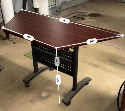 Trapezoid Dark Wooden Table