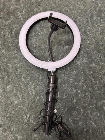 Ring light with phone holder