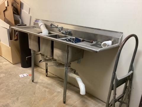 Three hole stainless sink