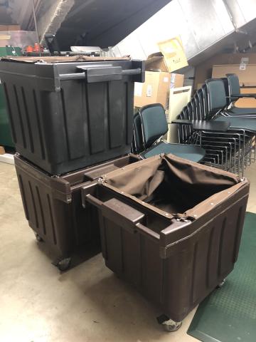 three book return bins