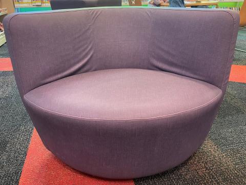 wide purple vinyl swivel chairs