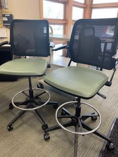 Height adjustable drafting chairs (set of 2)