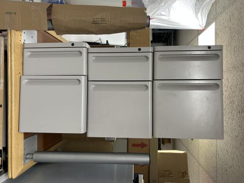 small gray file cabinets with two drawers