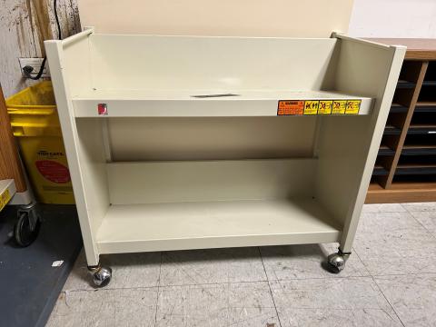 small metal cart with two shelves