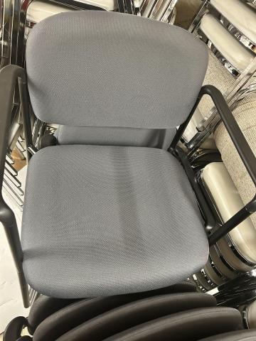 grey cushion chair with arms