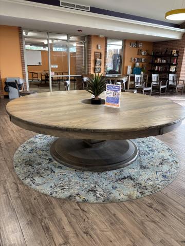 8-foot wooden round table