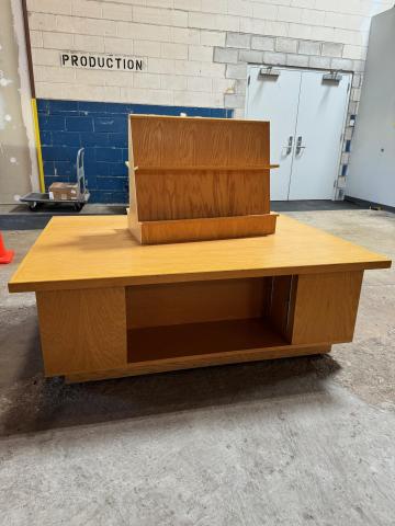 Oak book display table