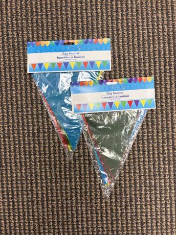 Two 15ft flag banner, multicolored