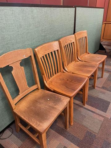 4 wooden chairs