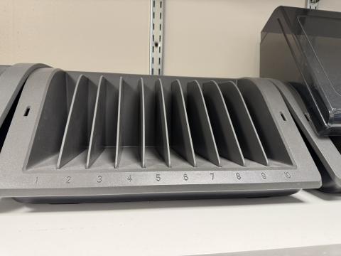 grey tablet charging station, 10 charging slots