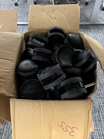 Box full of 4 inch casters
