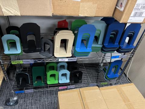 multi-colored book ends