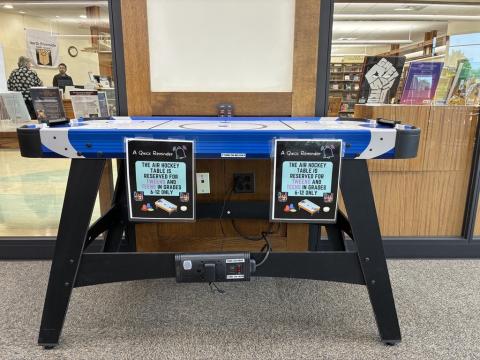 image of air hockey table