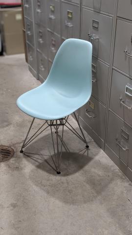 Herman Miller Eames Side Chairs in Aqua Sky